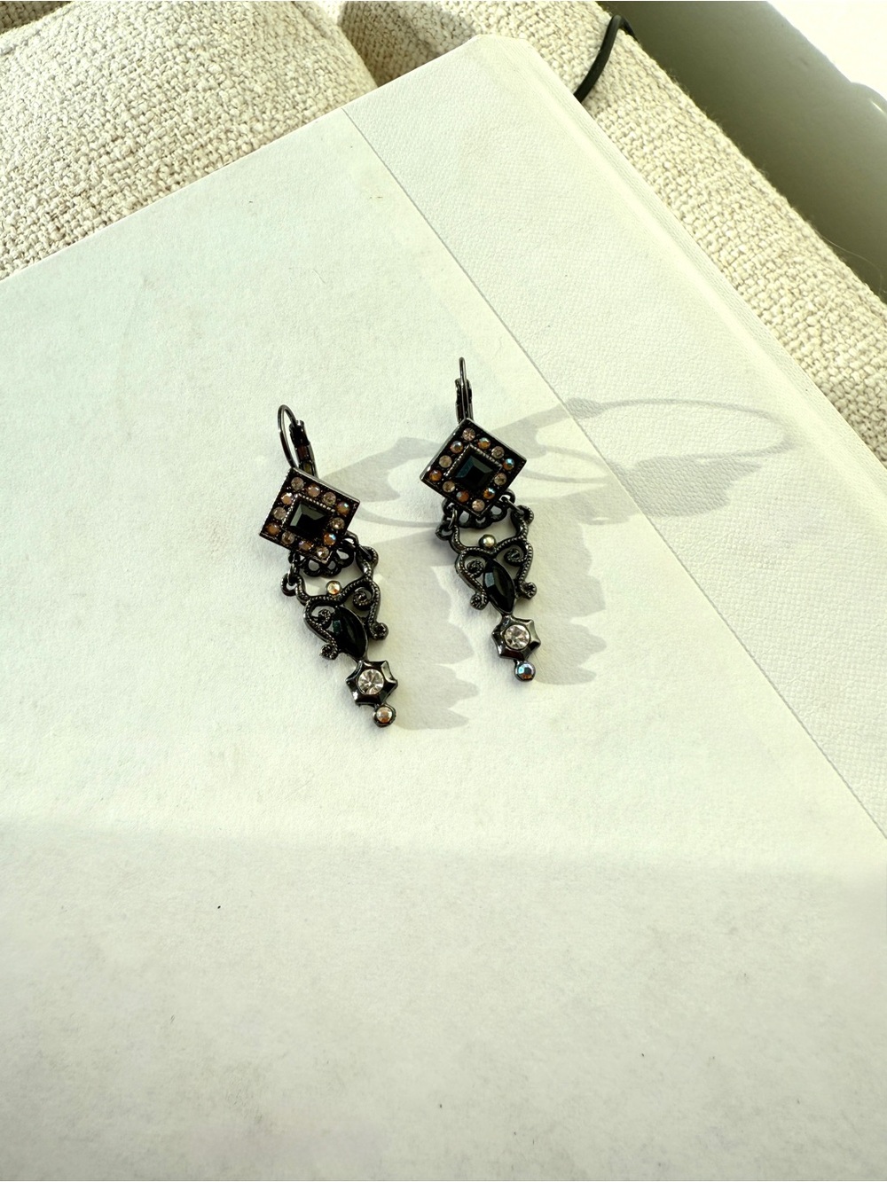 Vintage 00s Gemstone Dangle Earrings (3 pairs) - Picture 4 of 7